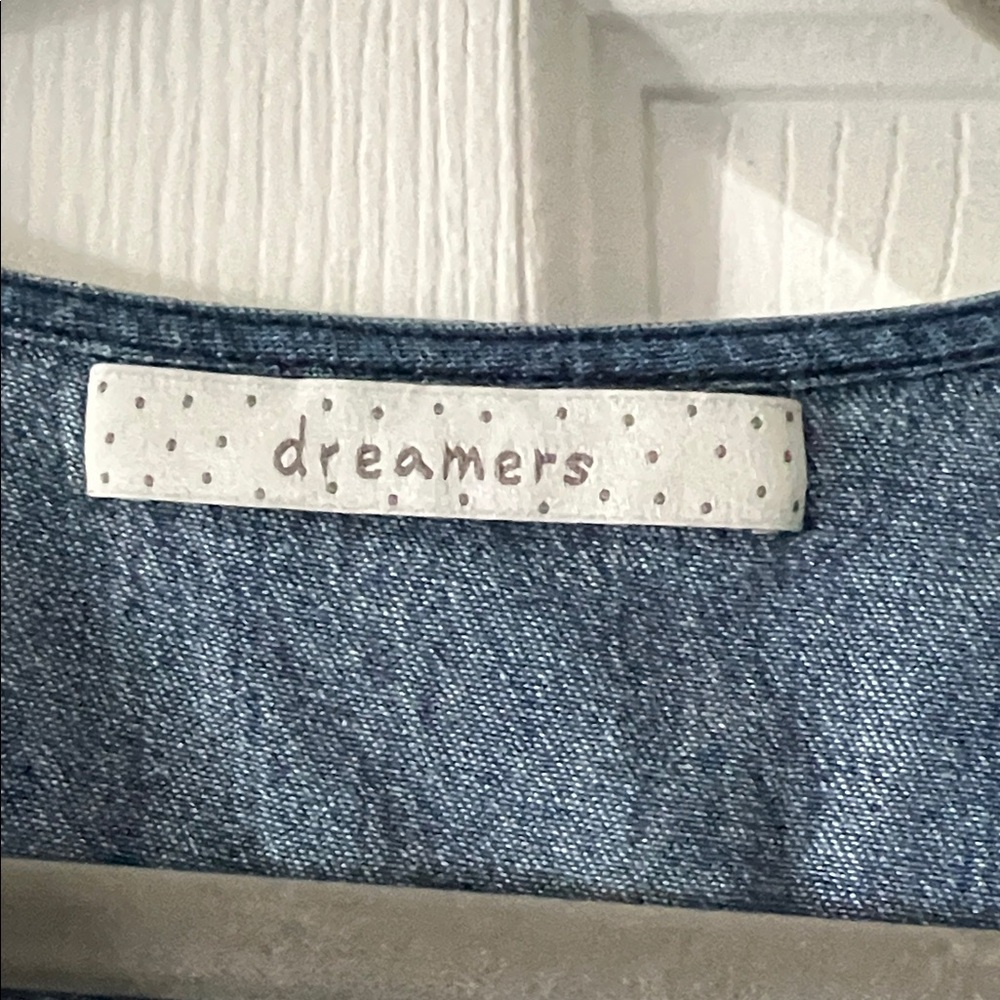 Dreamers Blue Denim Lace-Up Tank Top - Picture 3 of 4
